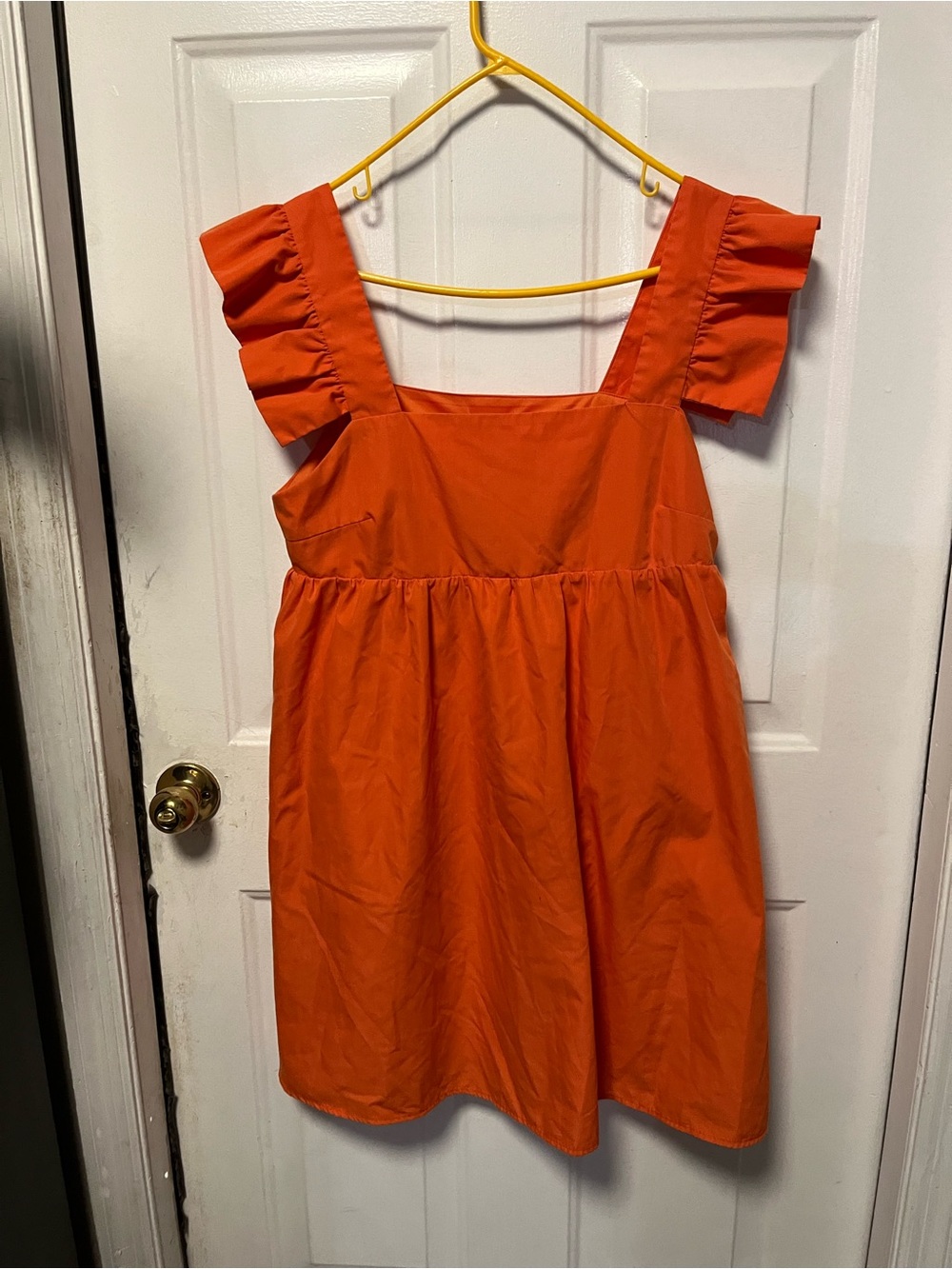 BiBi Bright Orange Ruffle Strap Sundress with pockets size large- gameday ready!